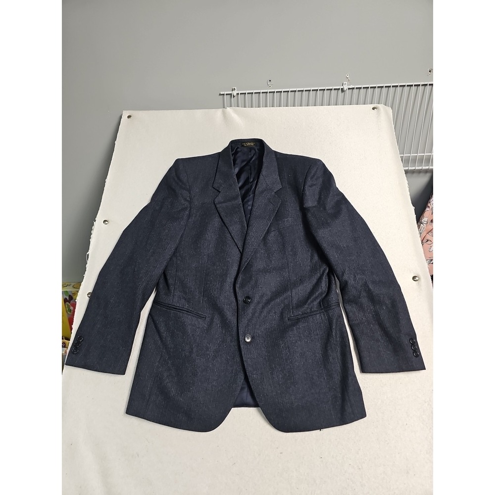 Egon Von Furstenberg 100% Wool Mens 2 Button Navy Blazer Sz 42R